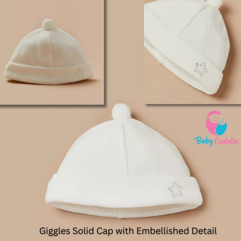 Giggles solid cap with embellished detail